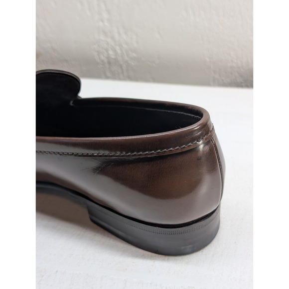 Prada Men's Dress Shoes Square Toe Penny Loafer Brown Leather Sz 7 - Picture 6 of 15
